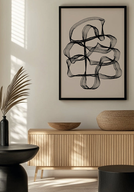Ink Black and Beige